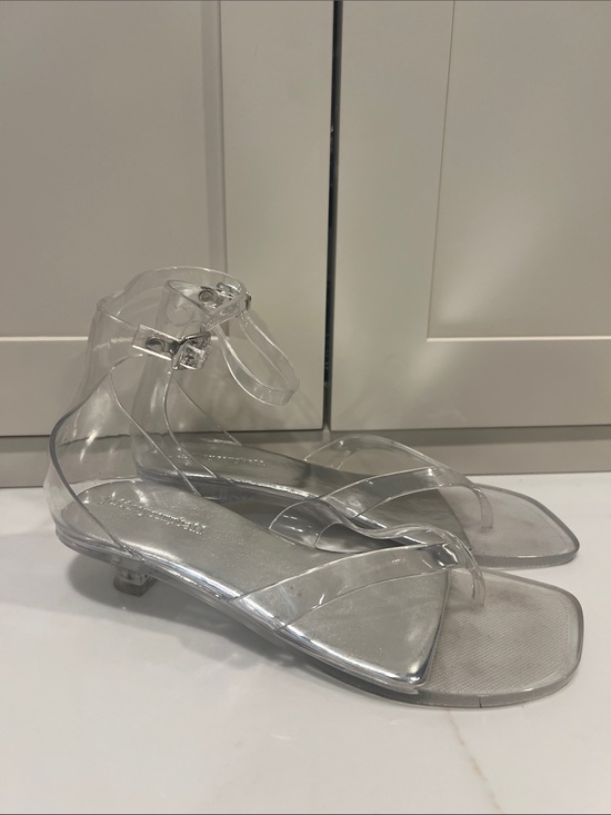 Jeffrey Campbell Shoes - Jeffrey Campbell Transparent Clear Ankle-Strap Sandals kitty heel